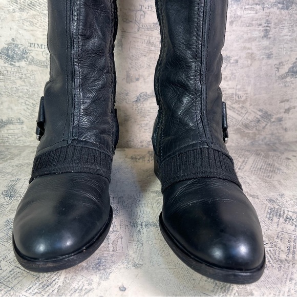 Apepazza ZEBU black leather/knit boots, size 7.5 - Picture 5 of 13